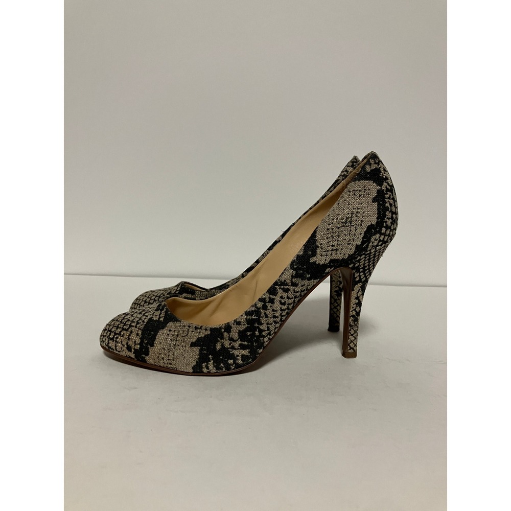 J.Crew Womens Snakeskin Print Stiletto Pumps 8 Gray Black Leather Made in Italy
